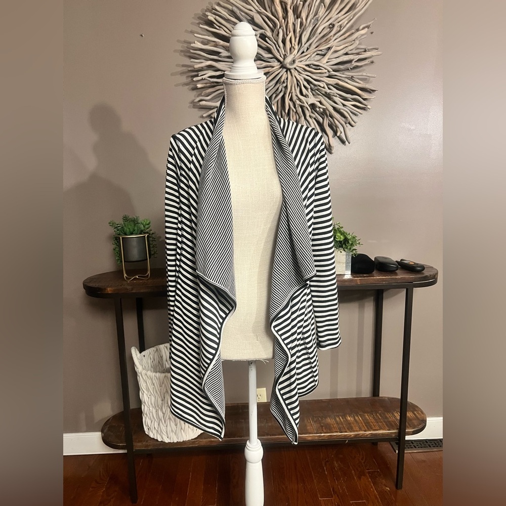 Staccato black‎ and cream striped sweater cardigan